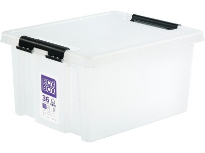 Ящик 500х390х255 с крышкой на клипсах, код: 29635