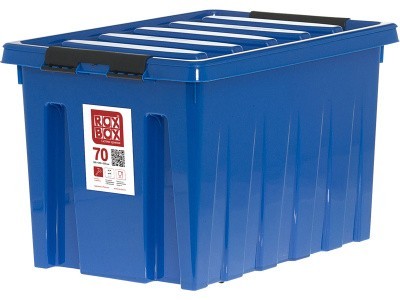 Ящик 580х390х365 с крышкой на роликах, 70 л. прозрачный, код: 24840