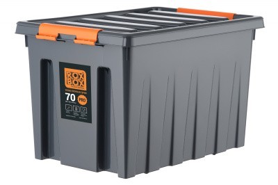 Ящик сплошной 589×396×355 мм, объем 70 л., арт.: Rox Box PRO 70Д, антрацит, код: 25342
