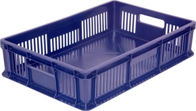 Ящик перфорированный  600×400×140 мм, объем 27 л., арт.: 705.02.01, зелёный, код: 16681