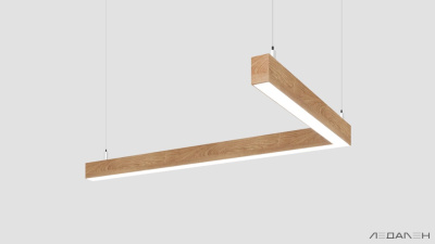 L-образный светильник WOOD ANGLE L 4000K 32W, корпус Дуб