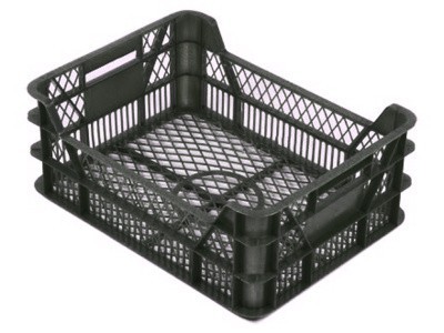 Ящик перфорированный 400×300×155, арт.: 110-1, объём 15.5, зелёный, код: 21284