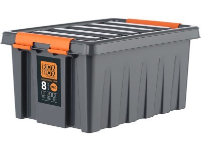 Ящик сплошной 335×220×155 мм, объем 8 л., арт.: Rox Box PRO 8, антрацит, код: 25338