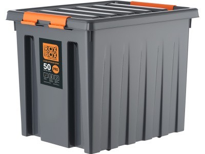 Ящик сплошной 500×390×390 мм, объем 50 л., арт.: Rox Box PRO 50, антрацит, код: 25341