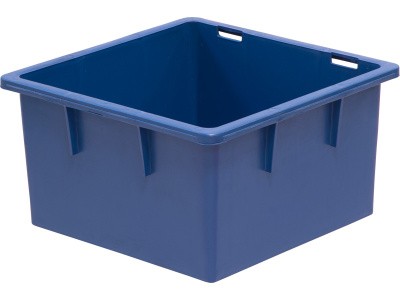 Ящик сплошной 385×385×225 мм, объем 23 л., арт.: 415, синий, код: 04777