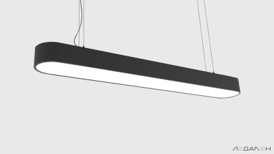 Овальный светильник OVALE SLIM S2400 4000K 59W, корпус черный