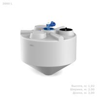 Емкость KV 3000 литров с лопастной мешалкой без обрешетки