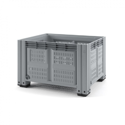 Пластиковый контейнер IBOX 1200х1000 (перфорированные стенки, сплошное дно, на ножках) 