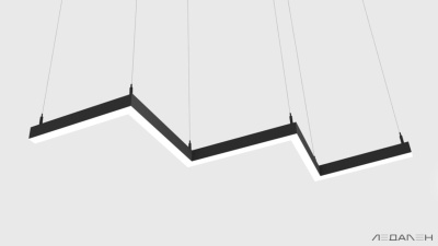 Зигзагообразный светильник FLASH WV 6000K 135W, корпус черный