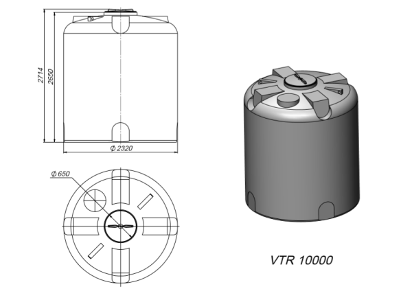 Емкость VTR 10000 КАС зеленая