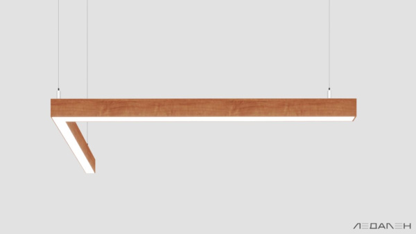 L-образный светильник WOOD ANGLE L 6000K 32W, корпус Груша