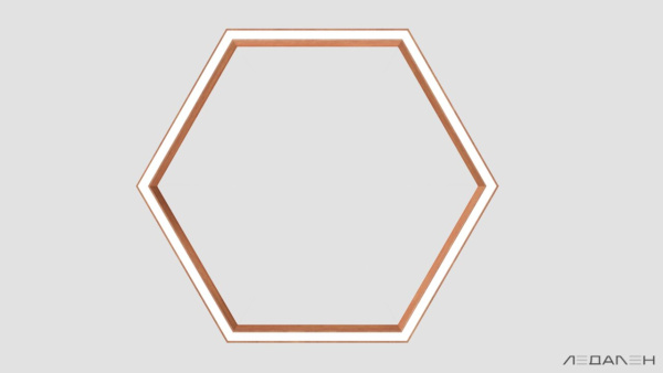 Шестиугольный светильник WOOD HEXAGON 3000K 80W Груша, корпус 
