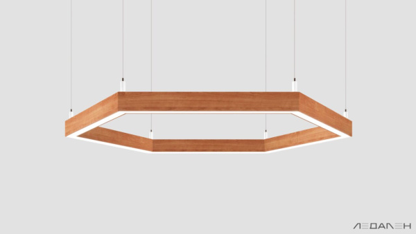 Шестиугольный светильник WOOD HEXAGON 3000K 80W Груша, корпус 
