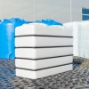 Емкость K 3000л под плотность до 1.5 г/см³ белая с откидной крышкой в обрешетке 