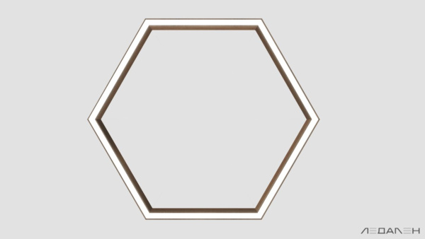 Шестиугольный светильник WOOD HEXAGON 4000K 80W, корпус Орех грецкий