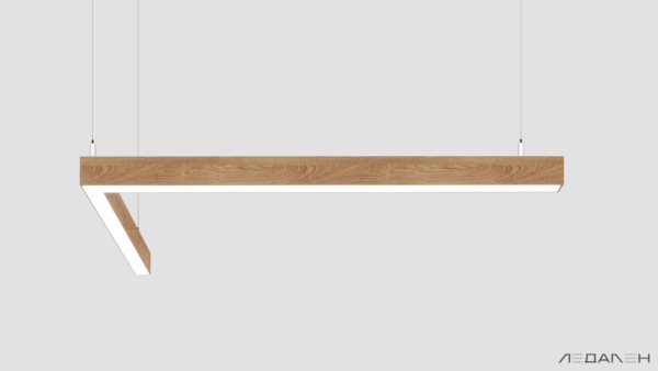 L-образный светильник WOOD ANGLE L 4000K 32W, корпус Дуб